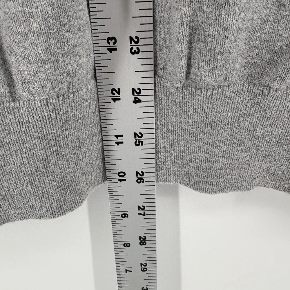 LL Bean Mens Gray Cotton Cashmere V-Neck Sweater Size Large L-REG 274603